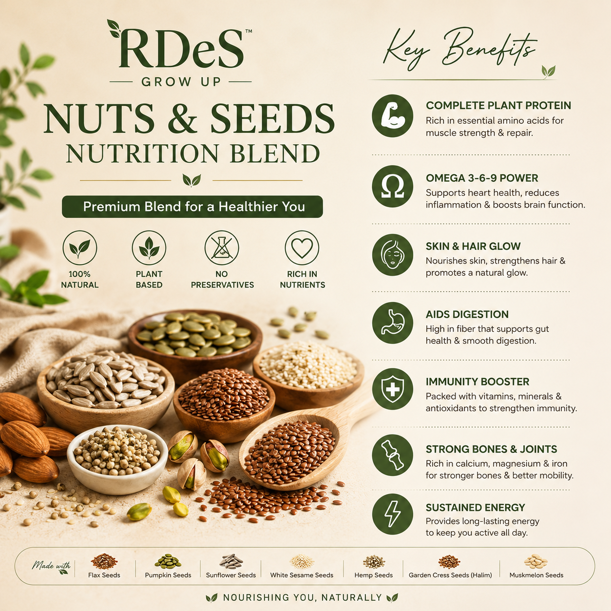 7-IN-1 SUPER SEEDS BLEND RDeS GROW UP -180g